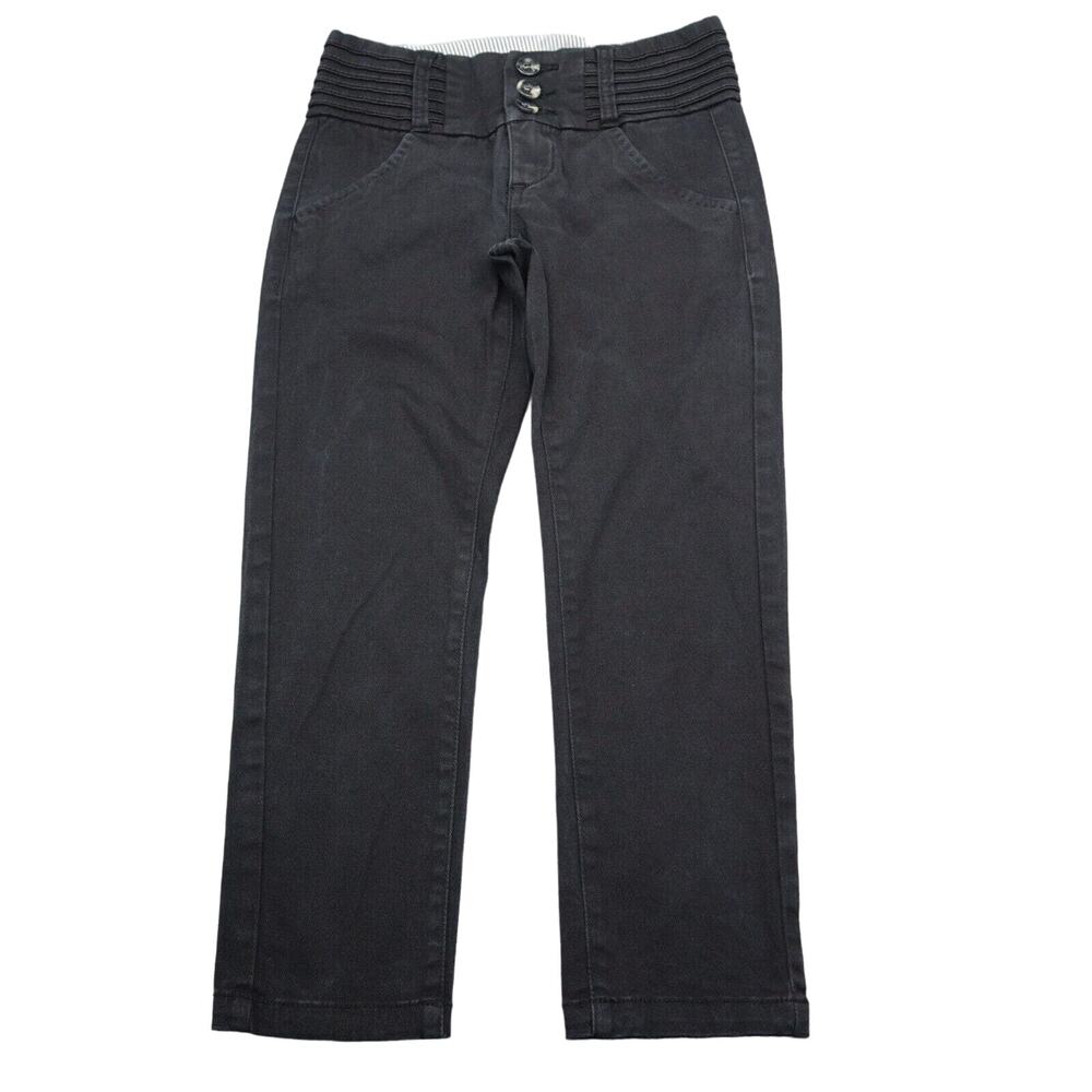 Premium I M Jeans USA Pants Womens 0 Black Low Rise Straight Leg Capri Bottoms